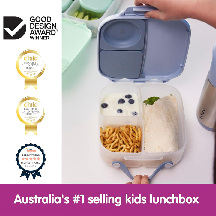 b.box Mini Lunchbox | Bento Box with 3 Compartments (2 Leakproof) | Ideal for Toddlers, Kids Lunch &