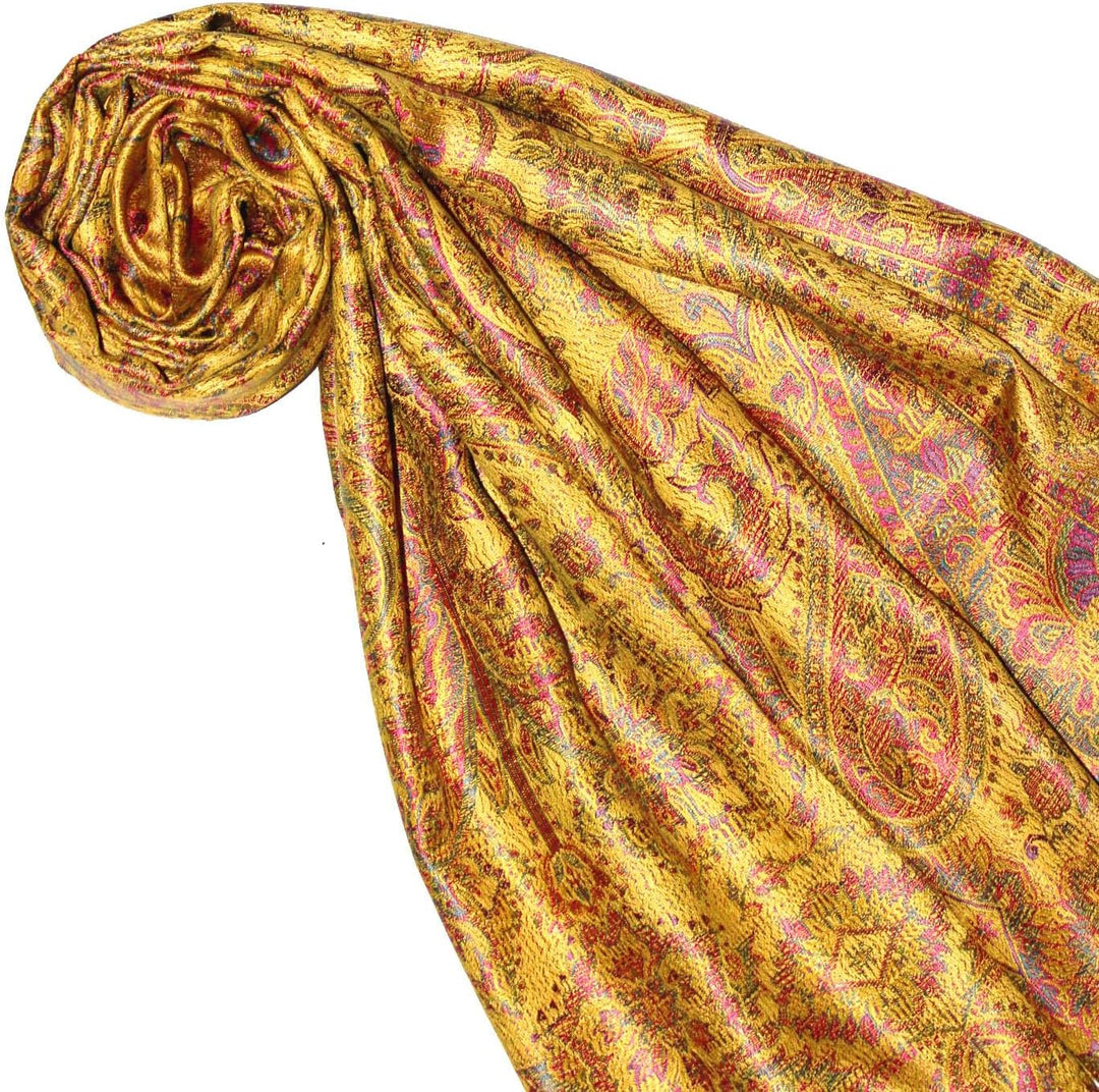 Lorenzo Cana Pashmina Damen - Schal Schaltuch jacquard gewebt 100% Seide Paisley Muster Seidenschal