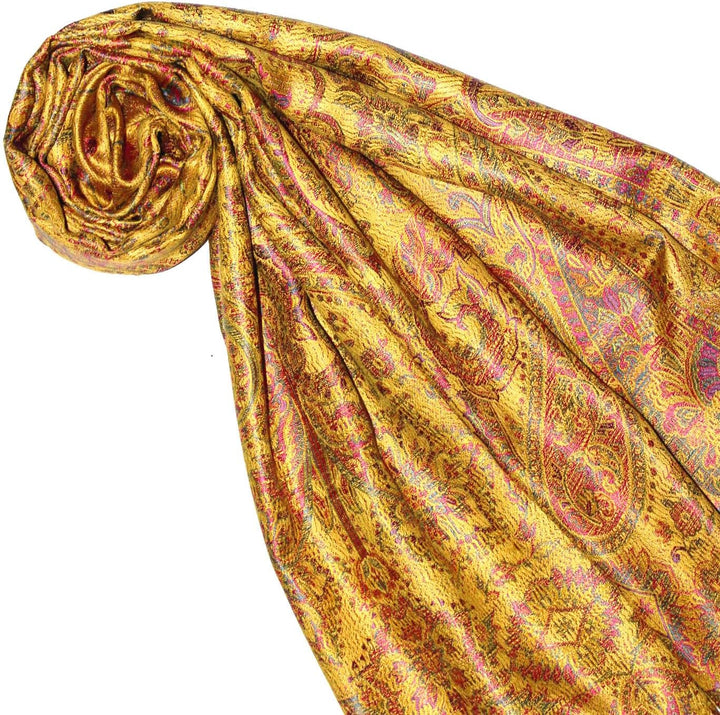 Lorenzo Cana Pashmina Damen - Schal Schaltuch jacquard gewebt 100% Seide Paisley Muster Seidenschal