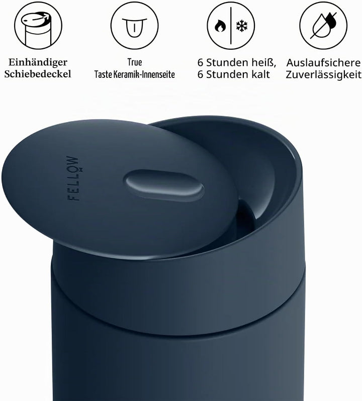 Fellow Carter Move Reise-Kaffeebecher mit Schiebeverschluss, auslaufsicherer Kaffeebecher für unterw
