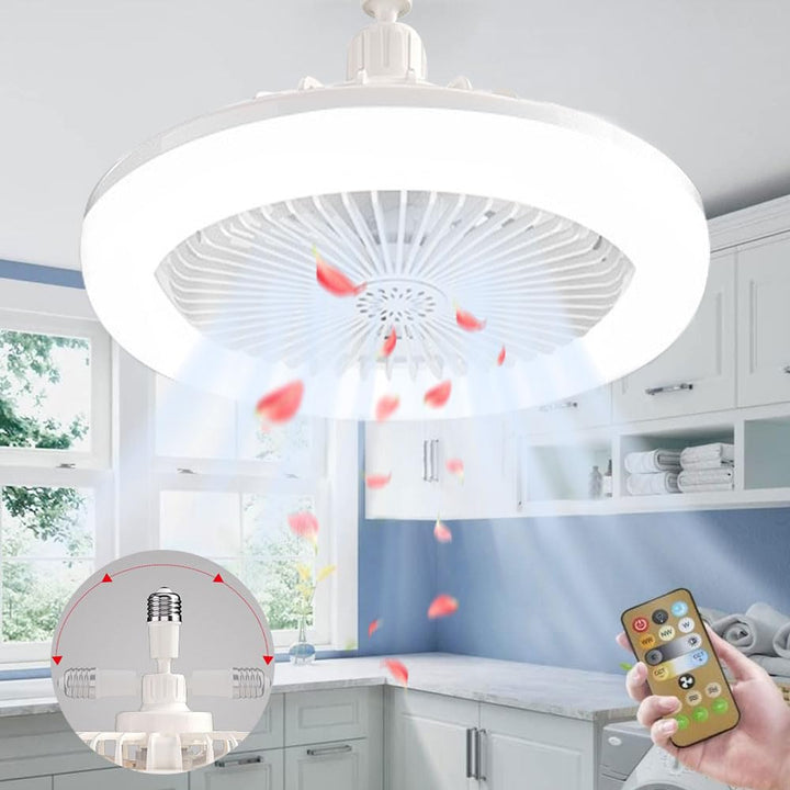 Ventilator lampe E27,Deckenventilator Mit Beleuchtung 30W,Deckenventilator Mit Licht,Lampe Mit Venti