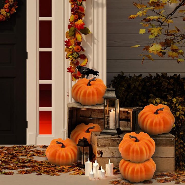 Woration 21 cm Gross Orange Gefälschte Halloween Kürbis Künstlich Faux Herbst Kürbis Dekoration für
