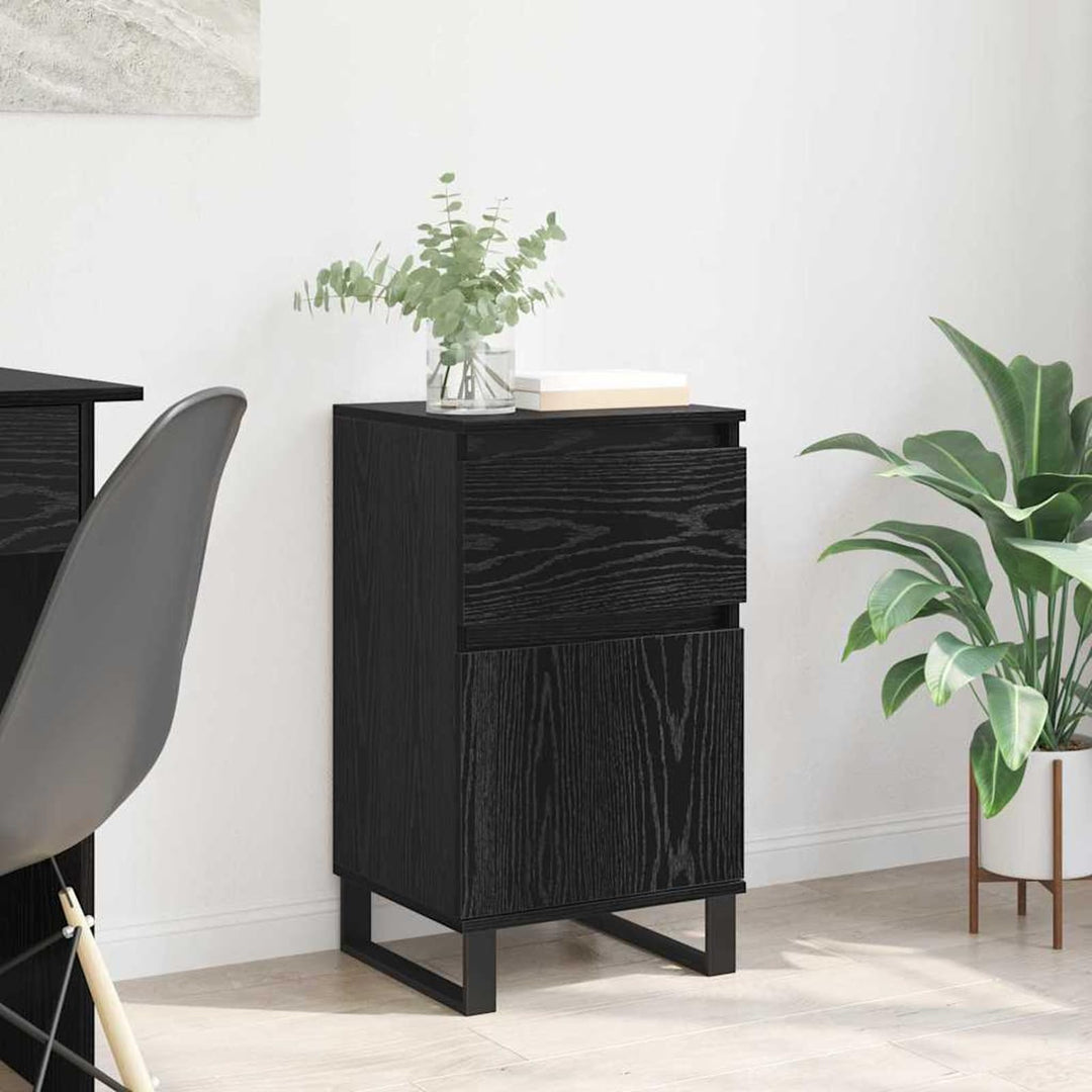 Homgoday Sideboard Schwarze Eiche 35 x 40 x 70 cm Holzwerkstoff Anrichte Model881770