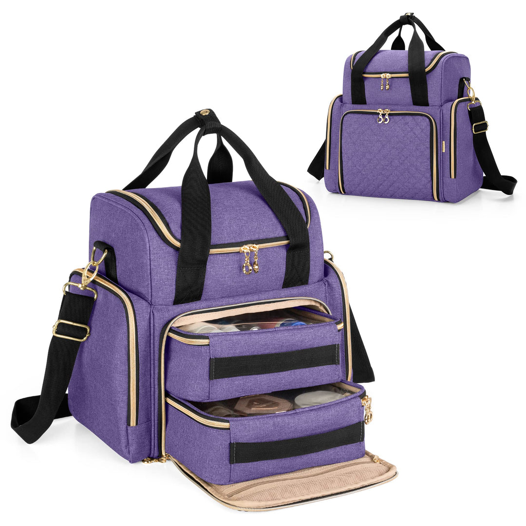 Luxja Kulturtasche Damen, Make Up Organizer Tasche, Kosmetikkofffer für Make up, Kosmetiktasche zum