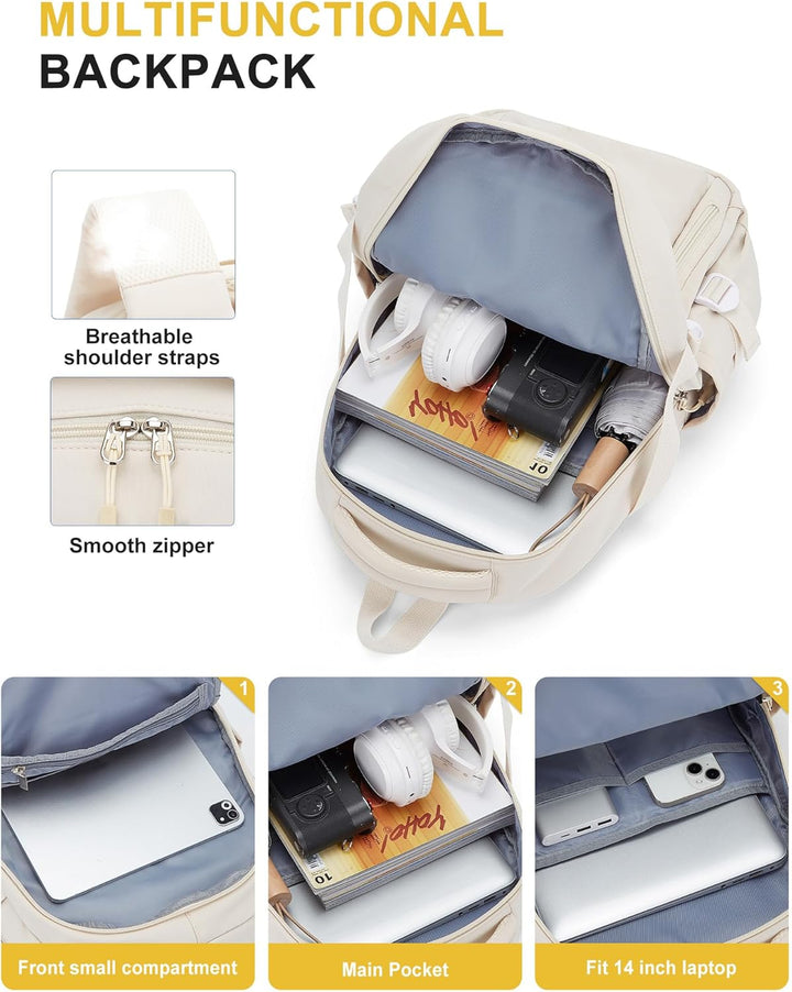 Schulrucksack Mädchen, Lässig Rucksack Damen Klein Modern Elegant Travelite Leichter Laptop Daypack