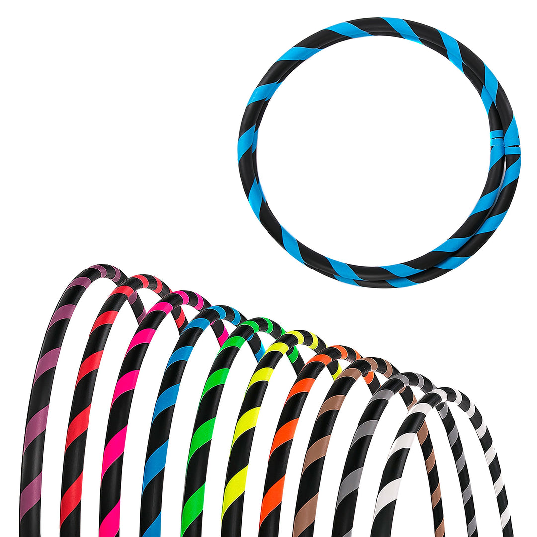 Faltbarer Anfänger Hula Hoop Reifen, Ø90/95/100/105cm Ø90cm Neon-Blau, Ø90cm Neon-Blau