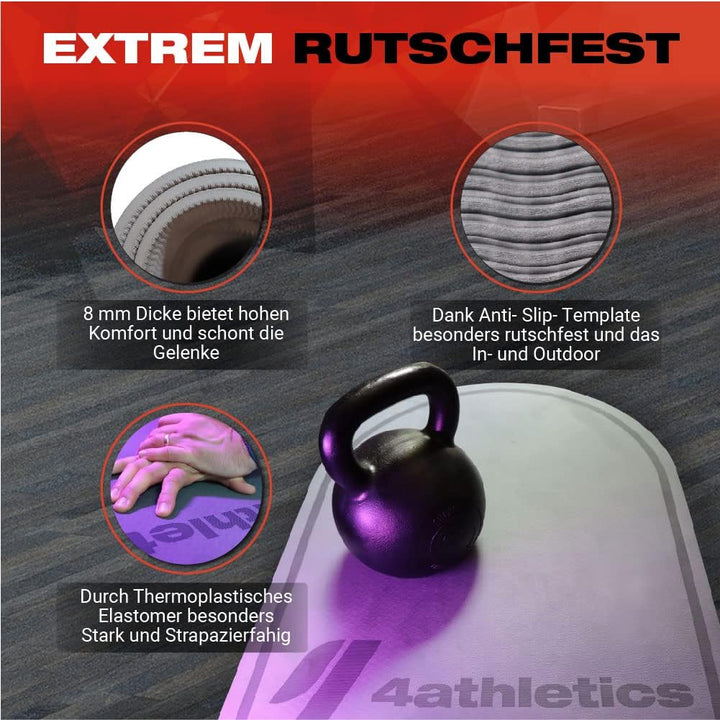 CrossHero Jump-Mat – Ovale Sportmatte für Seilspringen, Yoga & Workout – 8 mm Stärke – Rutschfest –