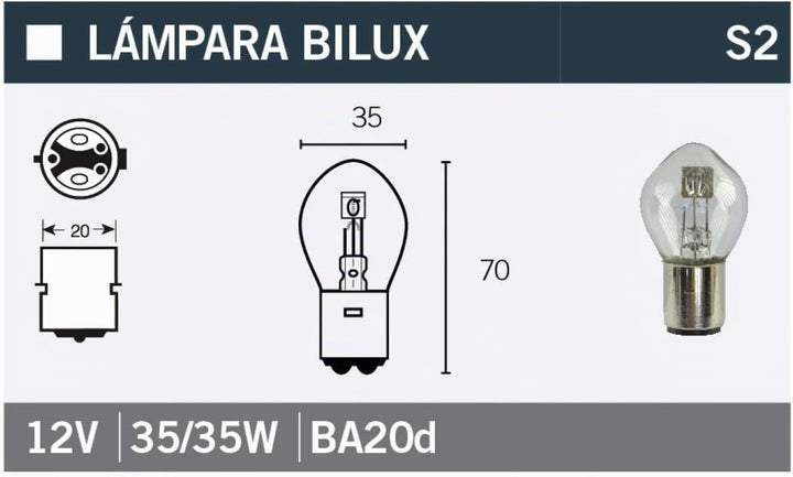 Lampe Glühbirne BILUX 12V35/35W