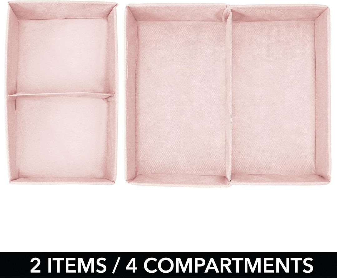 mDesign 4er-Set Aufbewahrungsbox – Organizer in 2 Grössen mit jeweils 2 Fächern fürs Kinderzimmer –