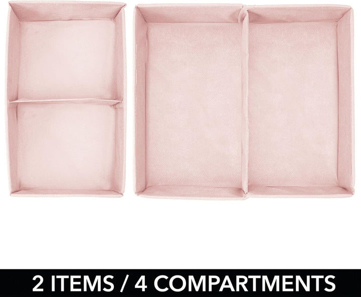mDesign 4er-Set Aufbewahrungsbox – Organizer in 2 Grössen mit jeweils 2 Fächern fürs Kinderzimmer –