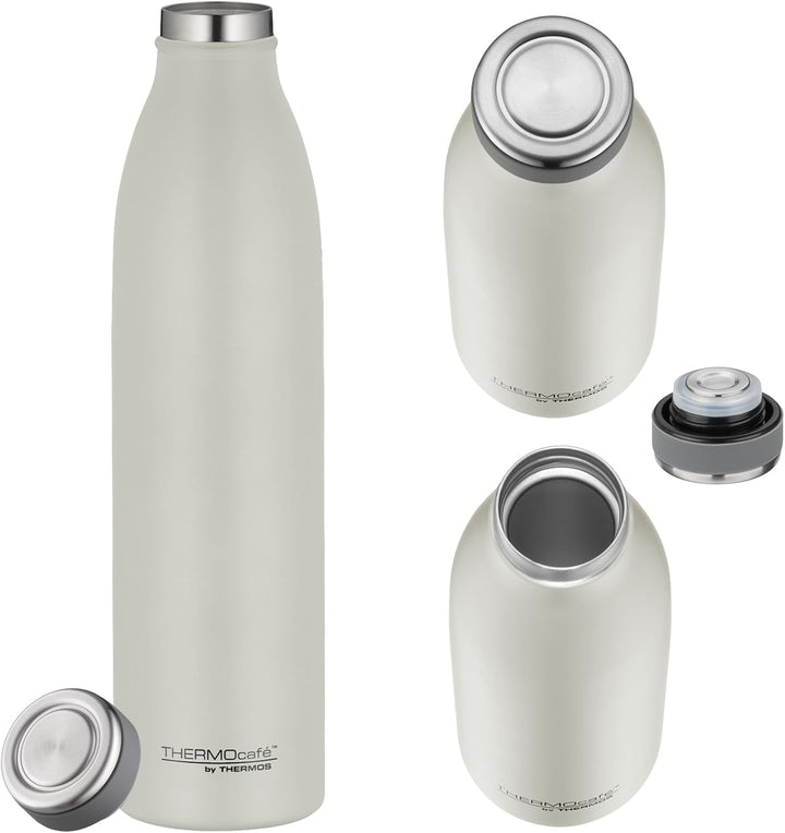 THERMOcafé by THERMOS TC BOTTLE beige matt 0,75l, Isolierflasche aus Edelstahl, kohlensäurefest, 12h