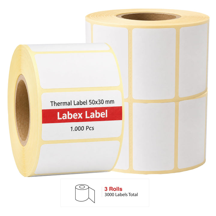 Thermotransfer etiketten 50x30 mm | Barcode etiketten, adressetiketten - Thermoetiketten auf rolle;