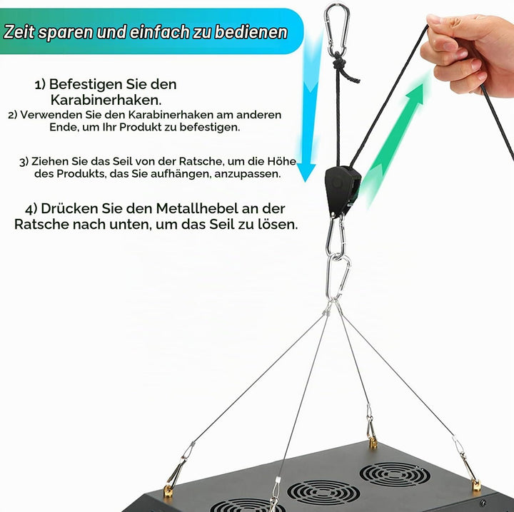 BOSYTRO 6 Paar 12 Stück 1/8 Zoll Ratchet Hanger Heavy Duty Einstellbare Ratsche Seil Aufhänger für G