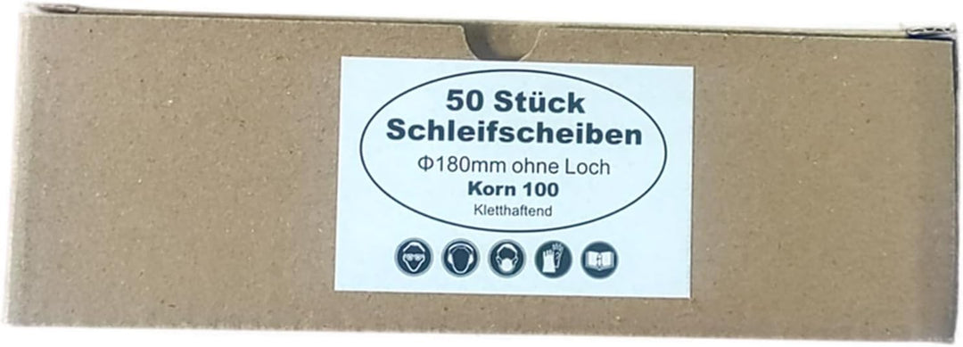 50 Schleifscheiben ohne Loch kletthaftend Ø180 mm P 100