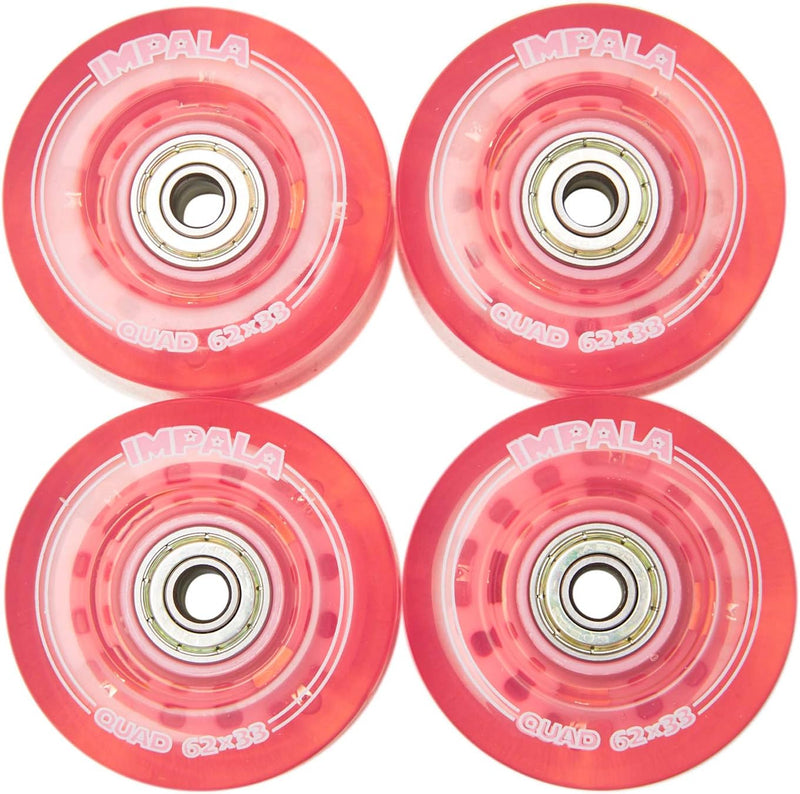 Impala Skate - Packung mit 4 beleuchteten Rollen für Rollschuhe Pink, Pink