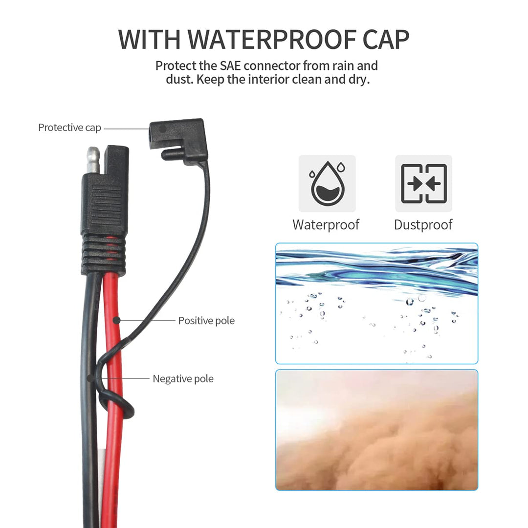 Sae Anschluss Kabel,10AWG SAE auf Ringkabelschuh SAE Batterie Verlängerungskabel mit 10A 15A 20A 25A