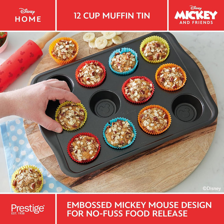 Prestige New Disney Bake with Mickey Mouse Muffinblech zum Backen mit 12 Mulden - Antihaft-Muffinfor