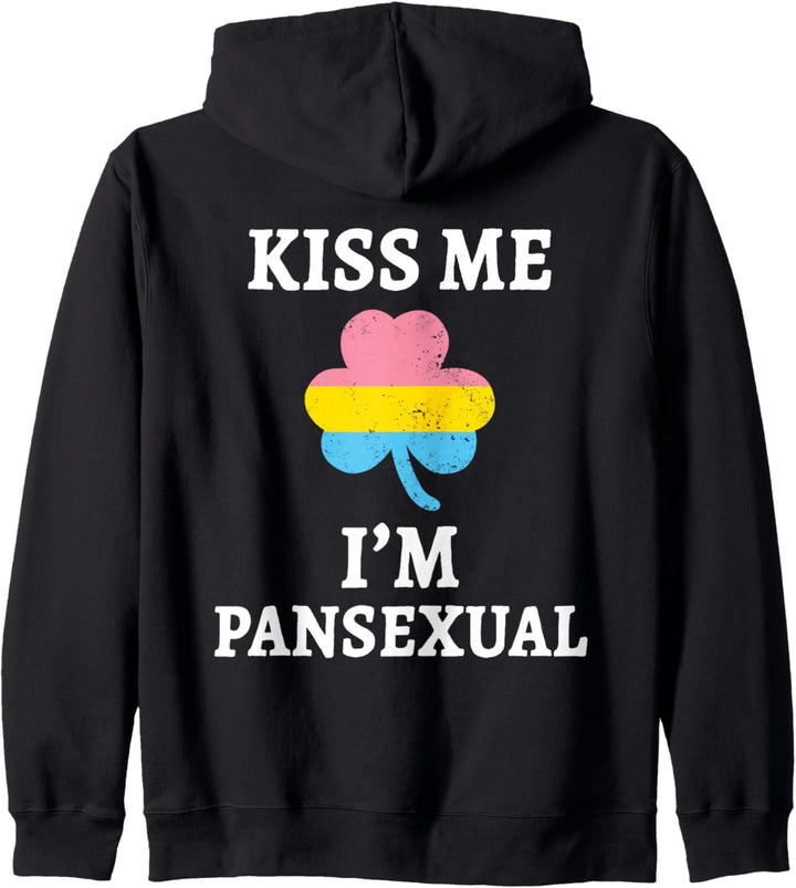 Kiss Me I'm Pansexual St Patrick's Day LGBTQ Pride Flag Kapuzenjacke