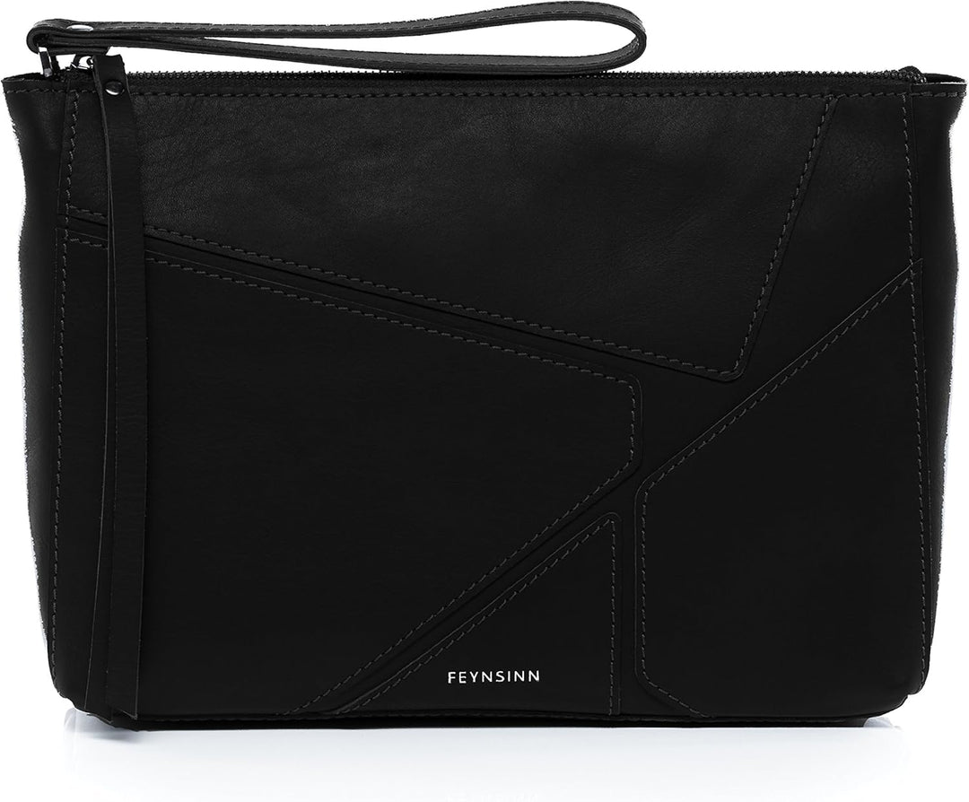 FEYNSINN Clutch mit langem Schultergurt JEMMA PUZZLE aus Premium Leder I Handtasche für Damen I Umhä