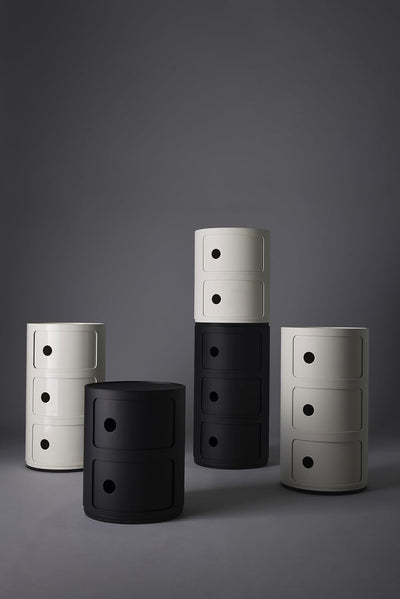 Kartell Componibili Recycled, Container 3-fächer, Mattweiss 3-fächer Recycled Mattweiss, 3-fächer Re