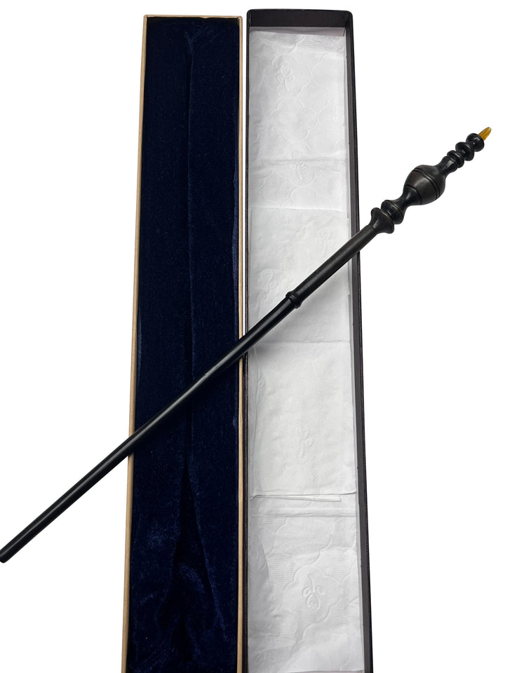 Magiestab mit Geschenkbox Cosplay Accessoire Zauberer- und Hexenoutfit Schwarz-Braun Farbton