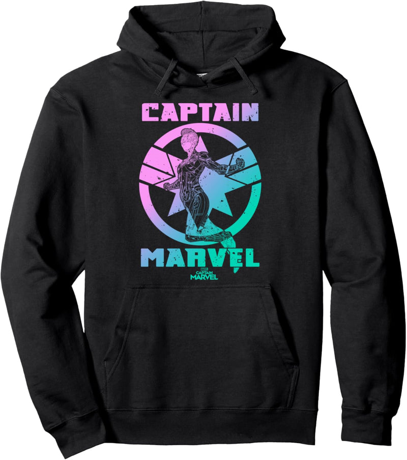 Captain Marvel Bright Gradient Portrait Logo Pullover Hoodie