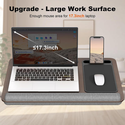 PUTORSEN Laptopkissen für Bett mit Kissen, Laptop Ständer Mausunterlage Passen bis zu 17,3 Zoll Note