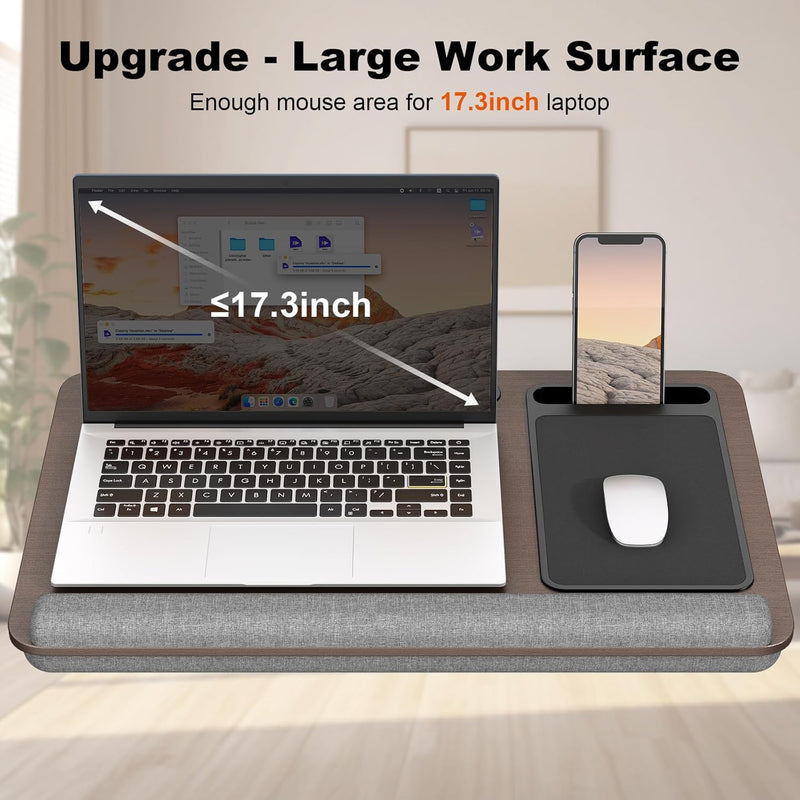 PUTORSEN Laptopkissen für Bett mit Kissen, Laptop Ständer Mausunterlage Passen bis zu 17,3 Zoll Note