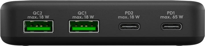 goobay 61772 Multiport 4-Fach USB-C Ladegerät mit 65W Leistung/lädt mehrere Geräte gleichzeitig über