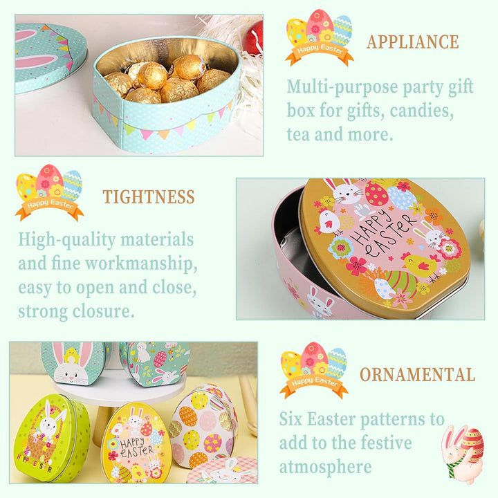 Osterhasen-Keksdosen*6pcs, Ostern Keksdose Gebäckdose mit Deckel, Hase Ostereier Geschenkdose, Oster