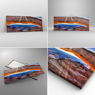 Panorama Bilder auf Leinwand 100x40cm Leinwandbild Felsen Ansicht Landschaft Gross Wanddeko Bild Sch