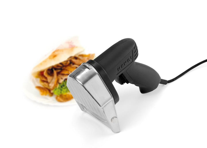 HENDI Dönermesser, Elektrisches, Kebabschneider, Inklusive 2 Messer ø100 mm, 1 glattes Messer und 1