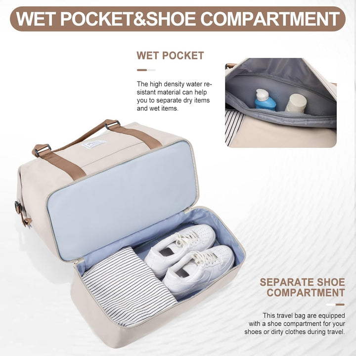 Sporttasche Damen,Reisetasche mit grosser Kapazität,Tragbar Reisetaschen,wasserdichte Sporttasche mi