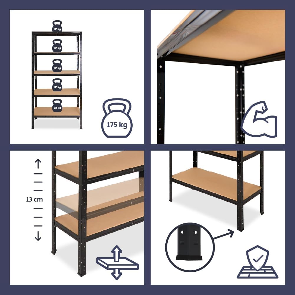 shelfplaza® 90x60x30cm Home Schwerlastregal anthrazit/Metallregal mit 3 Böden/Kellerregal Metall, Ga