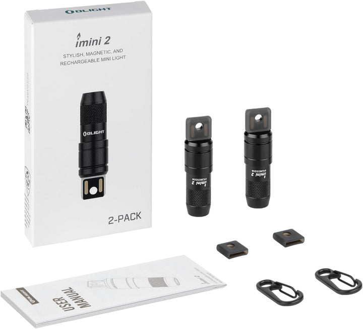 OLIGHT iMini 2 Mini LED USB-Aufladbare Taschenlampe Schlüsselhänger mit magnetischen Basis, 50LM 19,