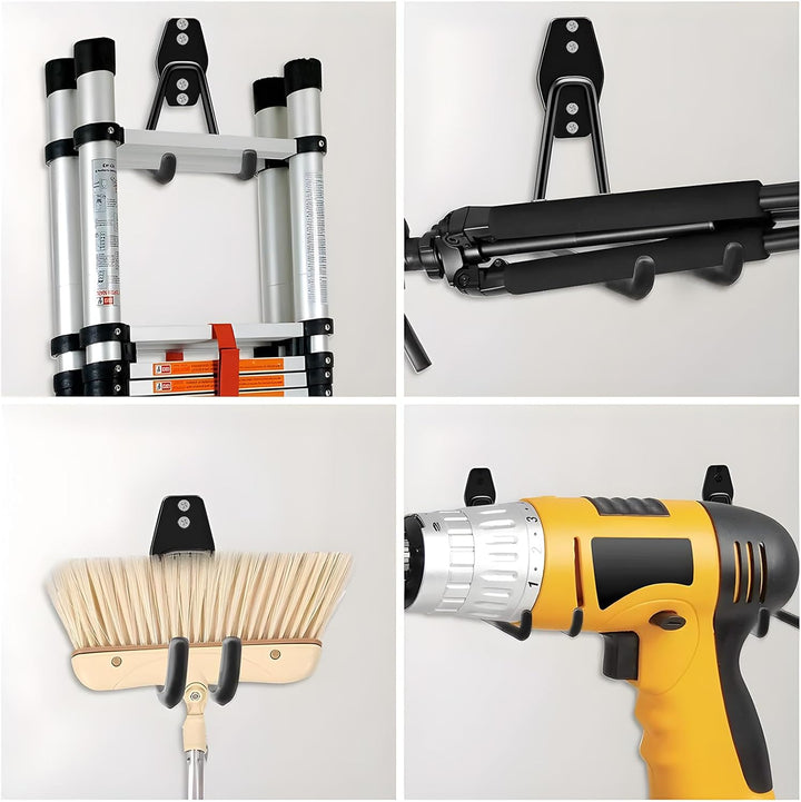 CHRI 4 Stück Wandhaken Garage Schwerlast Garagenhaken Wandhaken Klein(68mm)/Mittel(130mm)/Gross(188m