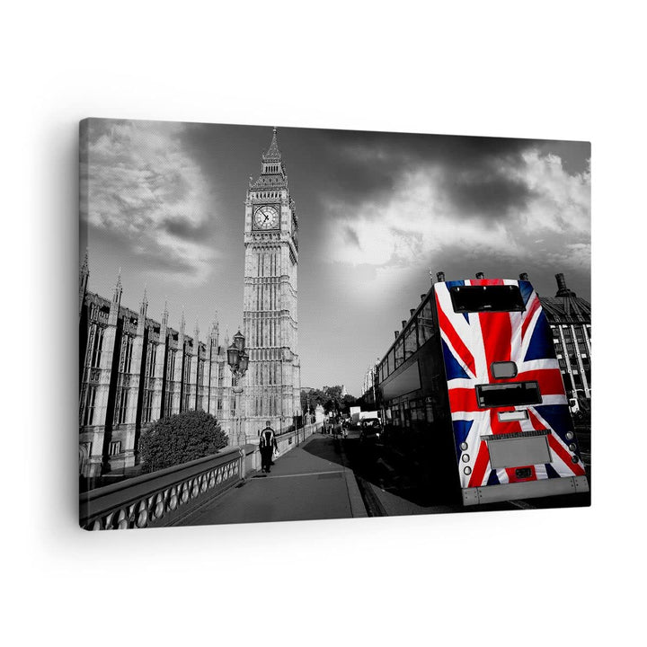 Bilder auf Leinwand Bus London Big Ben Gebäude Leinwandbild 70x50cm Wandbilder Dekoration Wohnzimmer