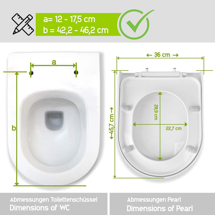 Aqua Bagno | Universal Toilettendeckel mit Absenkautomatik & WC-Sitz in D-Form, überlappender Deckel
