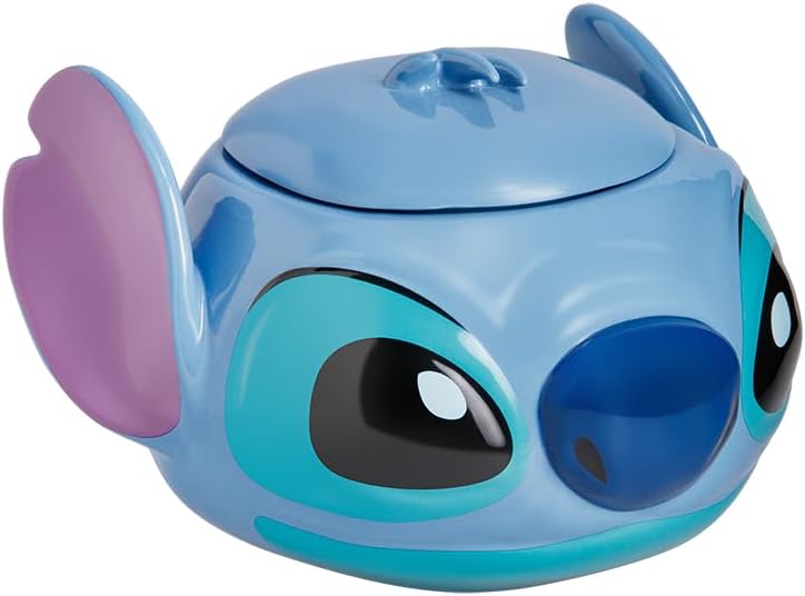 Stitch Keksdose - Offiziell lizenziertes Disney förmiges Behältnis mit Deckel, ideal zur Aufbewahrun