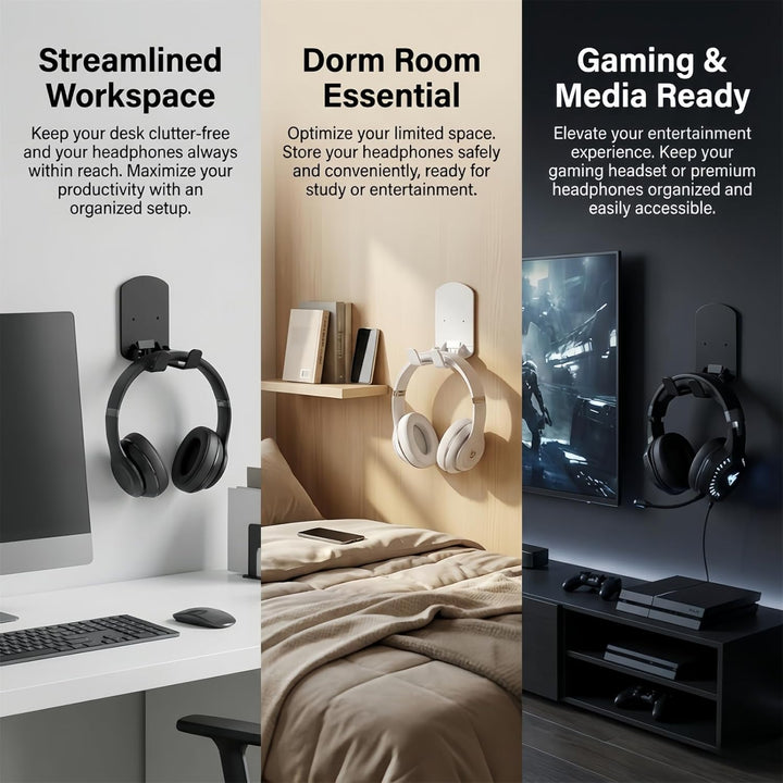 Selbstklebender Controller- und Headset-Ständer, 2er-Pack, wandmontierbar, faltbar, platzsparend, id