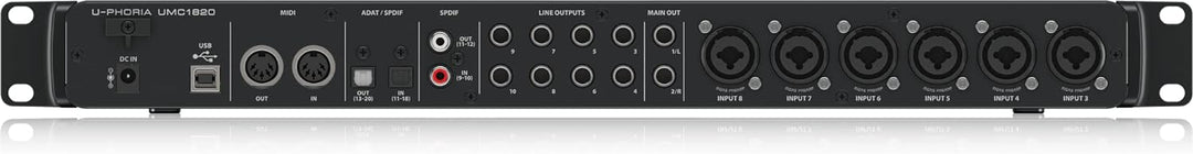 Behringer UMC1820 Audiophiles 18x20, 24-Bit/96 kHz USB Audio/MIDI Interface mit Midas Mikrofonvorver