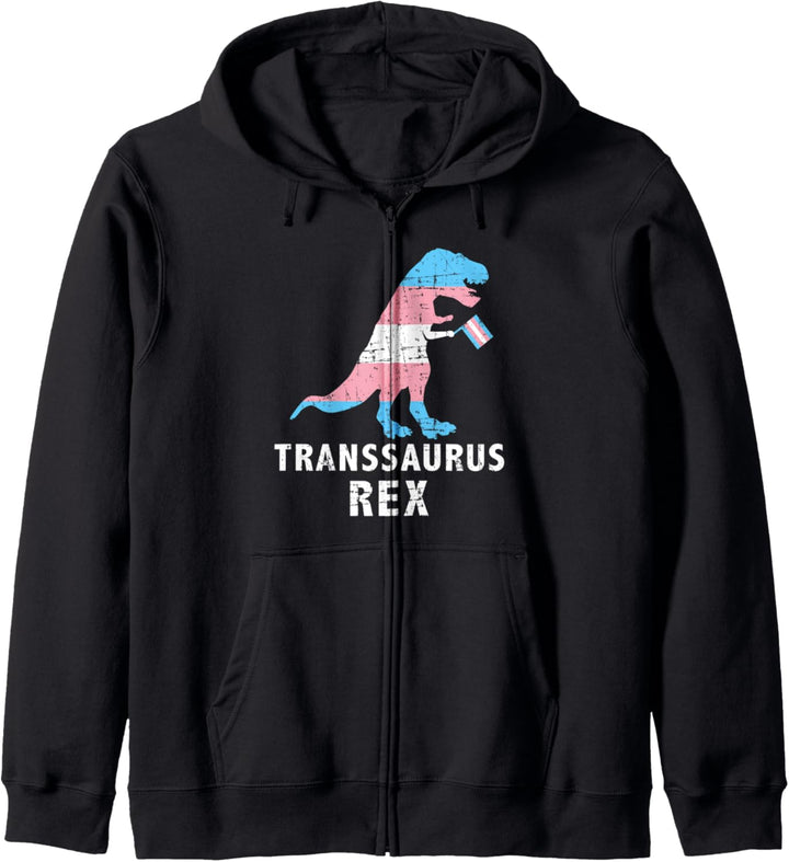 Transsaurus Rex Dinosaurier in Transgender Flagge Kapuzenjacke
