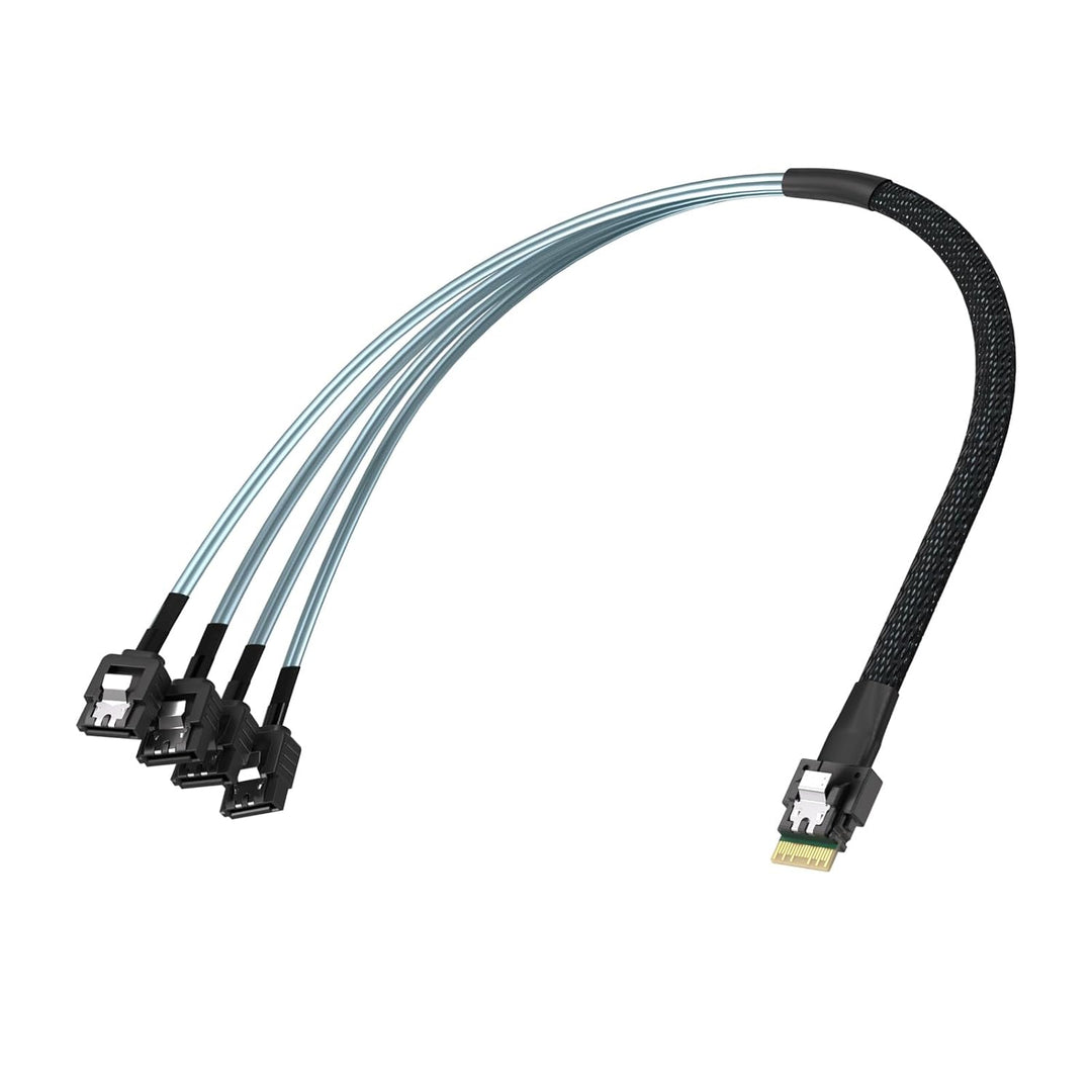 10Gtek SFF-8654 4i to 8x SATA, SlimSAS 38pin Host/RAID to SATA Target HD, 1m(3.3ft) 8654 - 4xSATA 1M