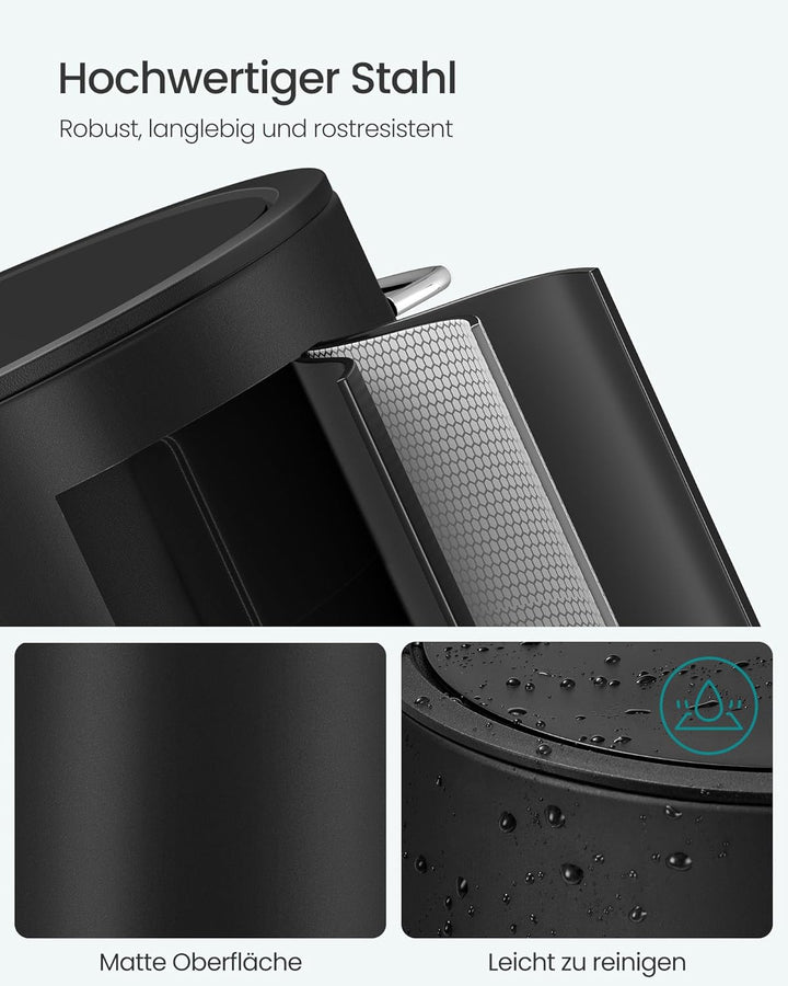 SONGMICS Kosmetikeimer, 6 Liter, Mülleimer Bad, Kleiner Abfalleimer mit Deckel, Softclose, herausneh