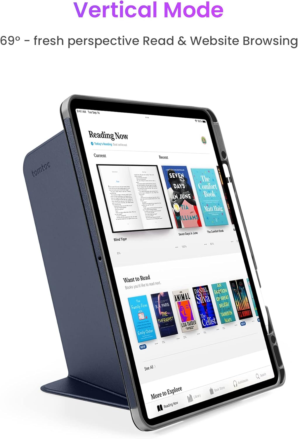 tomtoc Vertikale Hülle Case für 12,9-Zoll iPad Pro 6./5. Gen (M2&amp;M1) 2022-2021, Schutzhülle mit iPad