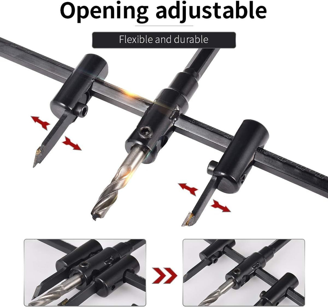 kreisschneider Verstellbar [Durchmesser: 30mm - 200mm], Verstellbar von 1 Zoll bis 5 Zoll Lochsägen
