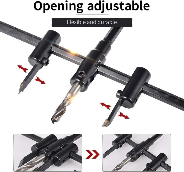 kreisschneider Verstellbar [Durchmesser: 30mm - 200mm], Verstellbar von 1 Zoll bis 5 Zoll Lochsägen