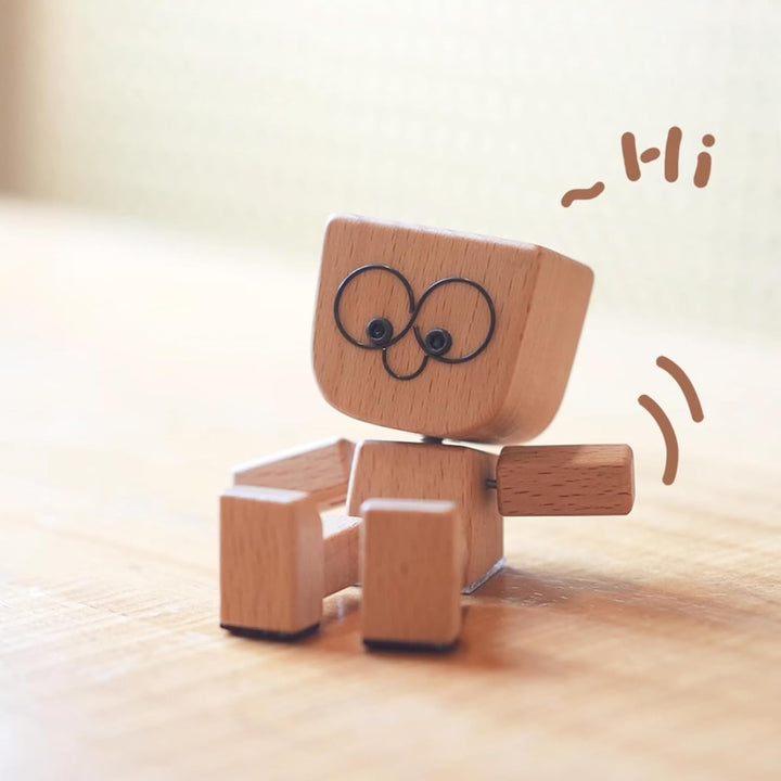 2PCS Wackelnder Holzmann, Schüttelnde Holzmann-Figur, Charmante kleine Holzfigur, wackelfigur Auto,