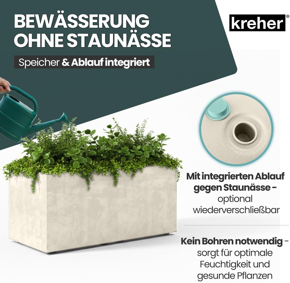 Kreher XL Pflanzkasten Millennium in verschiedenen Formaten und Farben. Tolle Naturstein Optik in Br