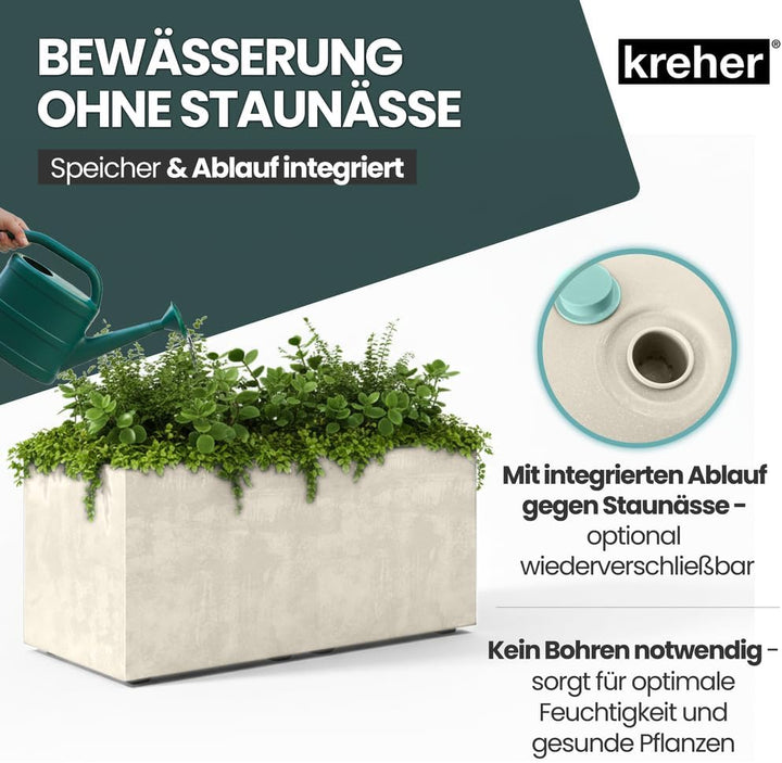 Kreher XL Pflanzkasten Millennium in verschiedenen Formaten und Farben. Tolle Naturstein Optik in Br